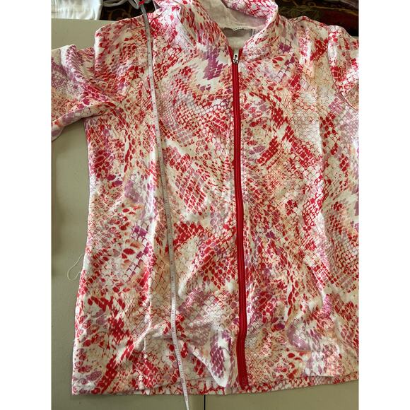 Sport Savvy French Terry Print Jacket CORAL NWOT SIZE S - Picture 4 of 7